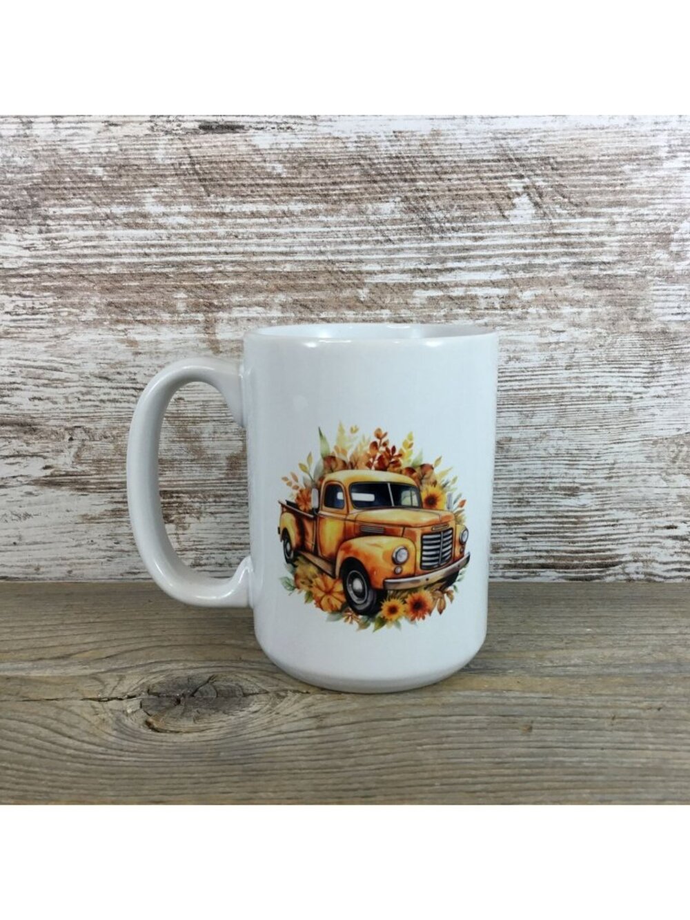 Vintage Orange Truck 15 oz Ceramic Coffee Mug